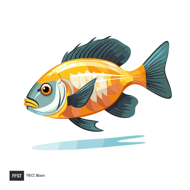 Vector fish vector on white background