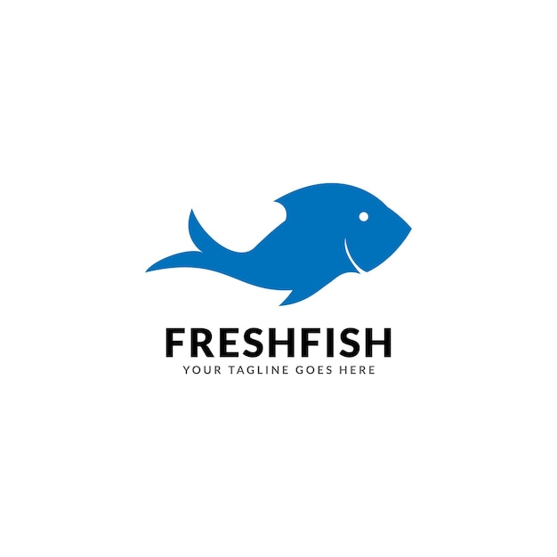 Pesce nell'acqua modello di vettore di progettazione di logo. negozio di ristoranti di pesce icona del concetto di logotipo.