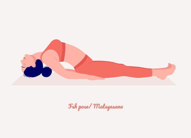 fish yoga pose young woman practicing yoga exercise