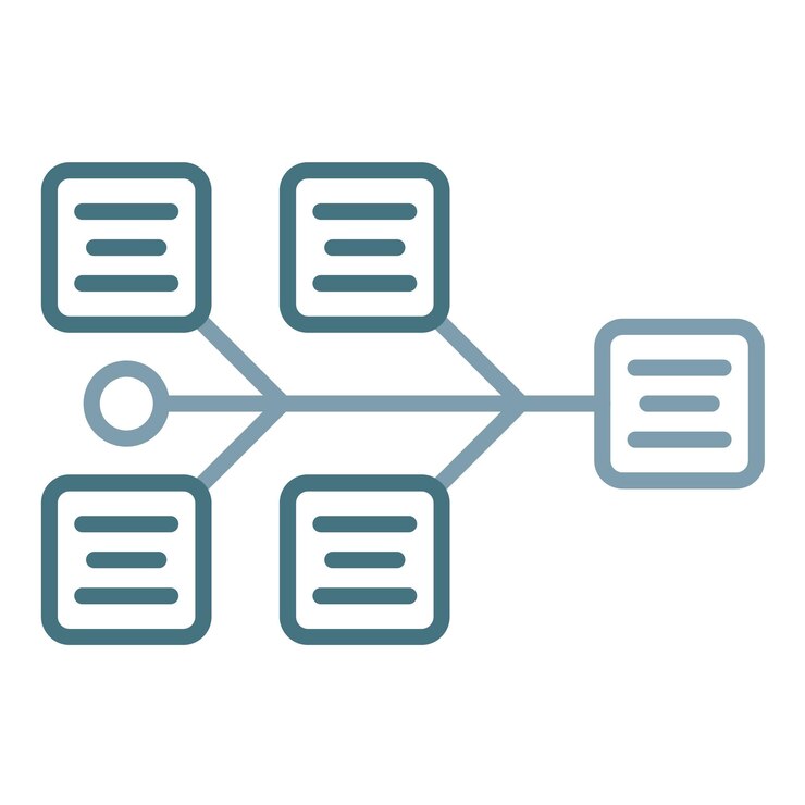 Vector fishbone diagram flat illustration