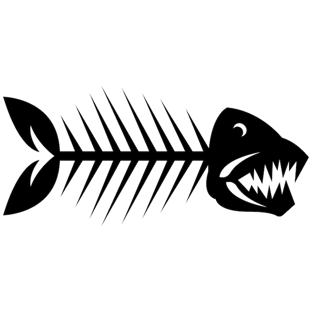 Fishbone logo vector illustration design template