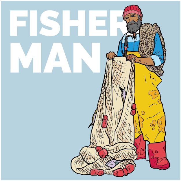 Fisherman Jobs Career Illustration