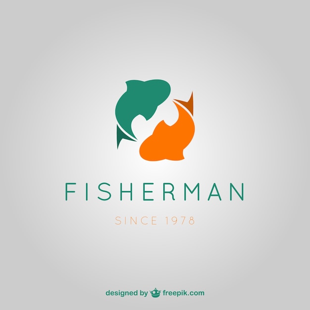 Vector fisherman logo