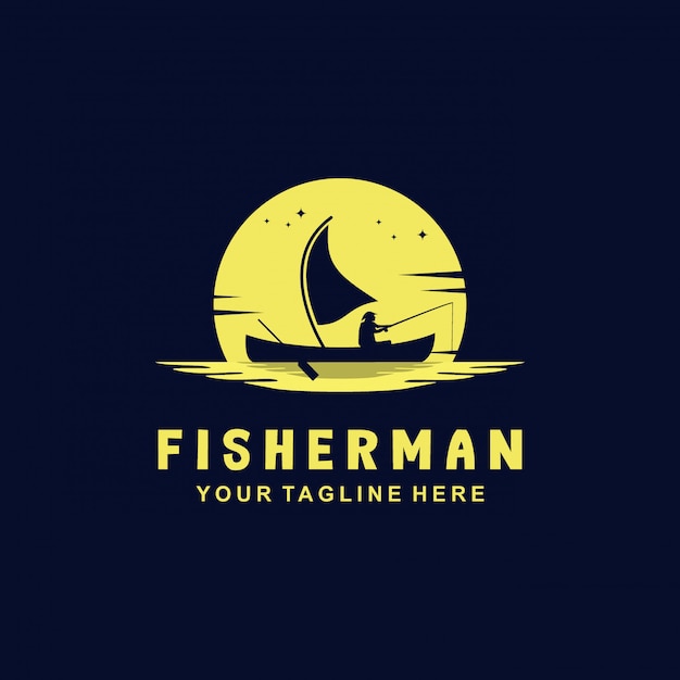 Логотип в стиле рыбака