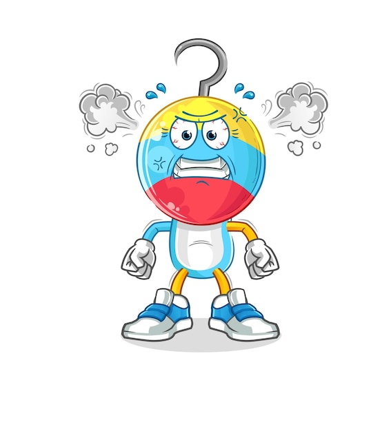 Fishing bait very angry mascot cartoon vector