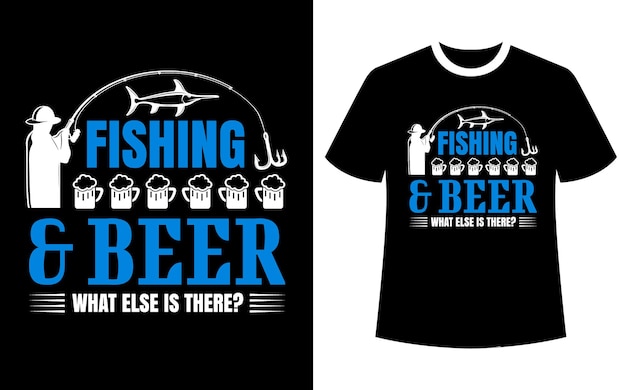 Пиво для рыбалки, что еще есть вектор дизайна футболки