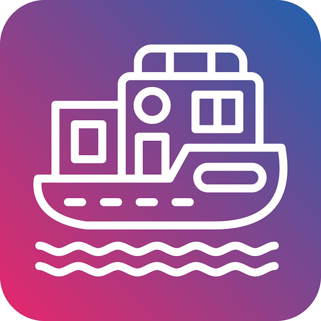 Fishing Boat Icon Style