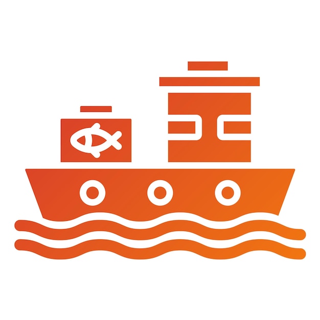 Fishing Boat Icon Style