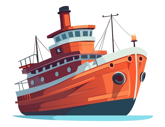 Flat fishing boats commercial fishery ships Vector Image