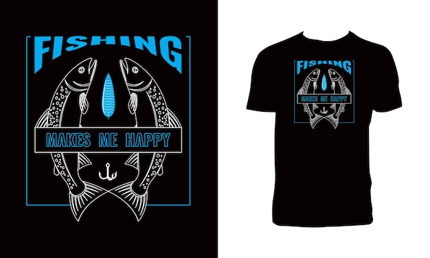 Vector fishing calligraphy t shirt design