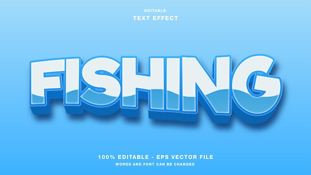 Fishing Cartoon 3D Editable Text Effect