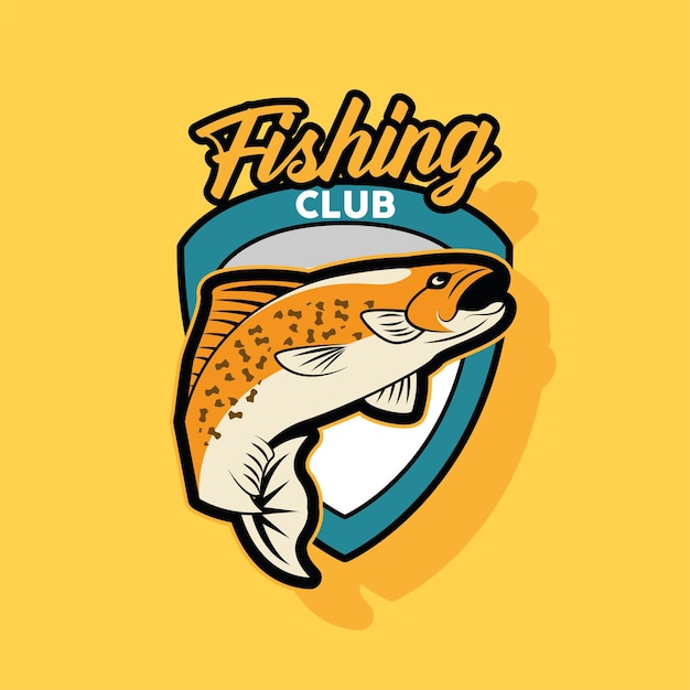 Patch club di pesca in stile retrò