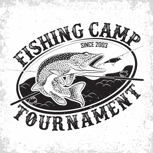 Винтажный логотип рыболовного клуба
