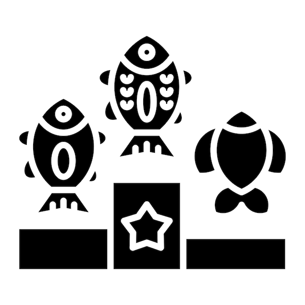 Fishing Competition Glyph Solid Black Illustration