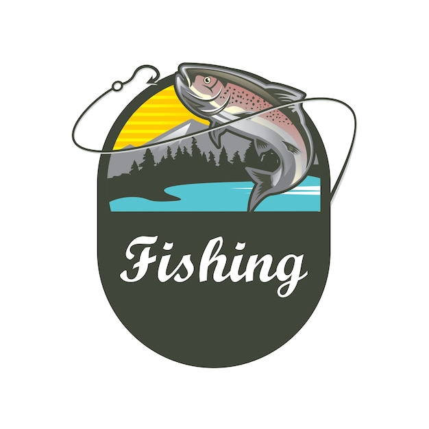 Fishing emblem logo