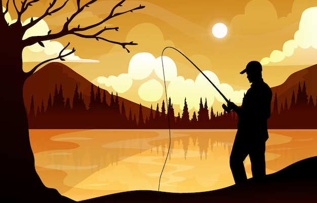 fishing fall activity background