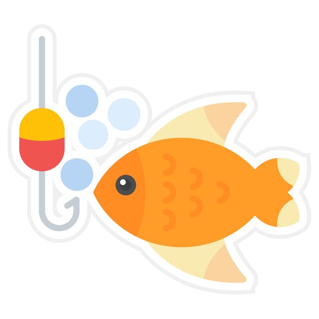 Vector fishing flat illustration