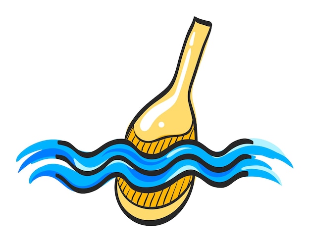 Fishing float icon in hand drawn color vector illustration