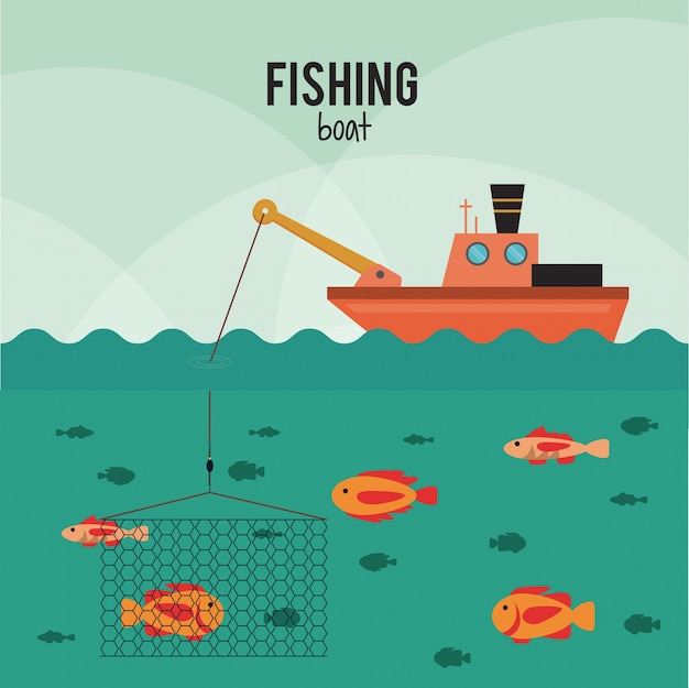 Vector fishing graphic design