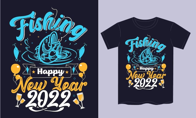 釣り明けましておめでとうございます2022年tシャツのデザイン