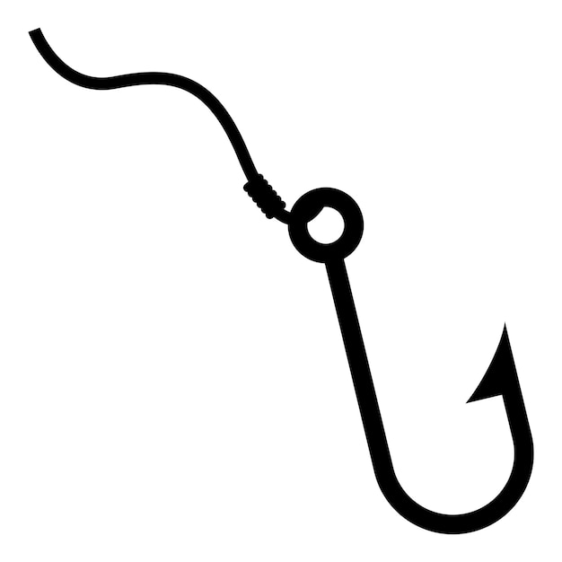 fishing hook icon isolated on white background
