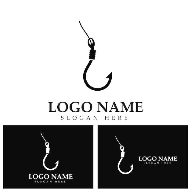 Vector fishing hook logo icon vector template illustration