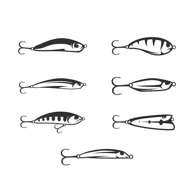 Fishing hook logo template vector