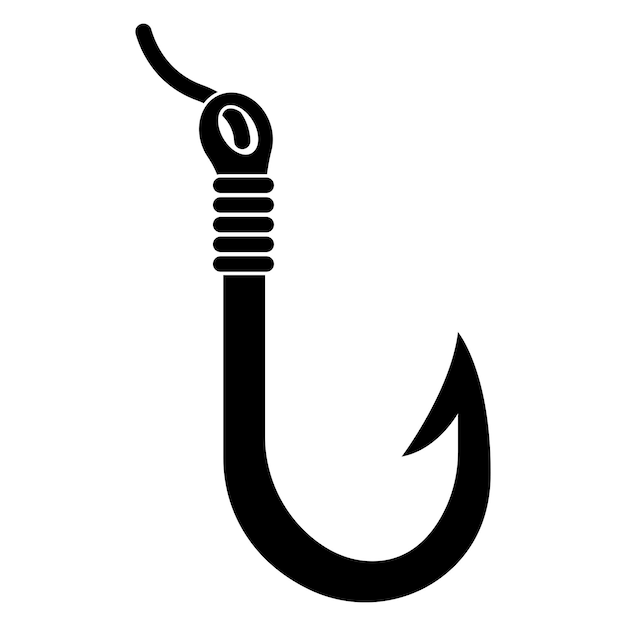 Fishing hook logo vector icon illustration design