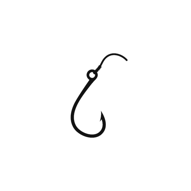 Fishing hook logo vector icon illustration