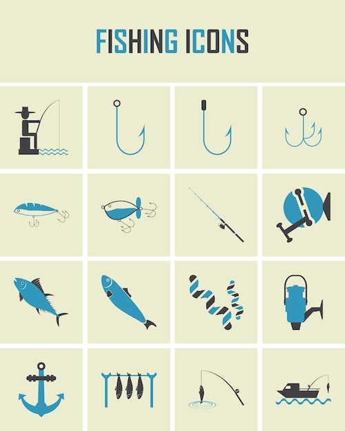 Vector fishing icons