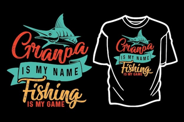 Fishing illustration for Tshirt design premium vector graphic