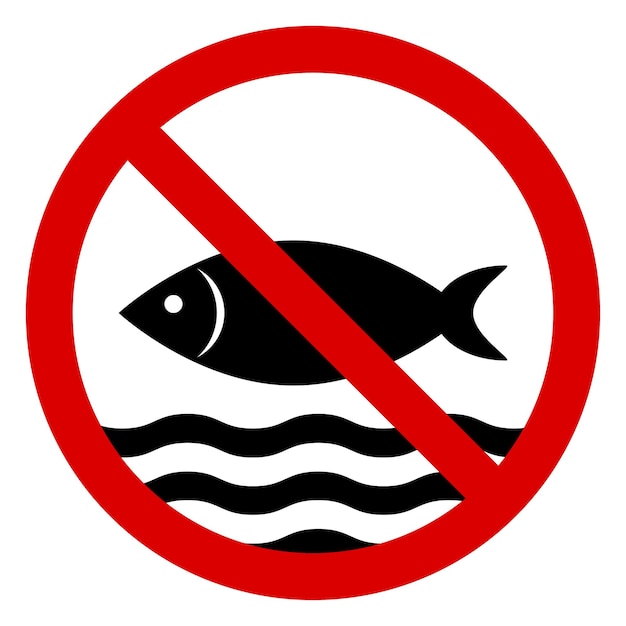 Premium Vector  Fishing is prohibited warning sign