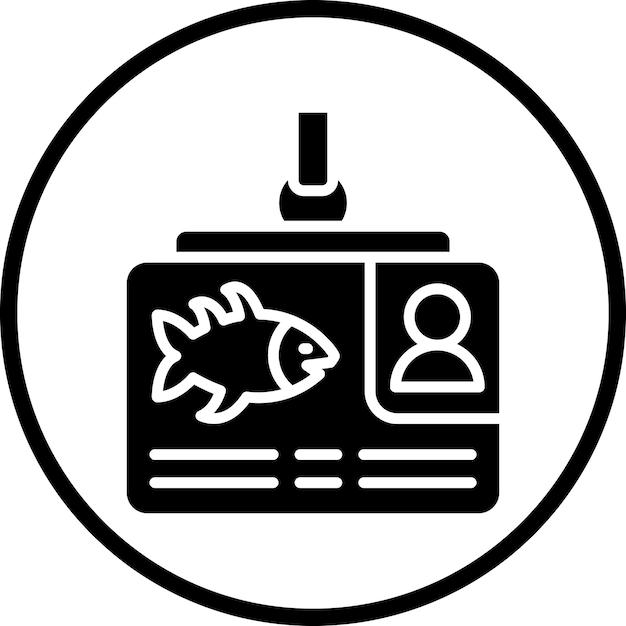 Vector fishing license icon style