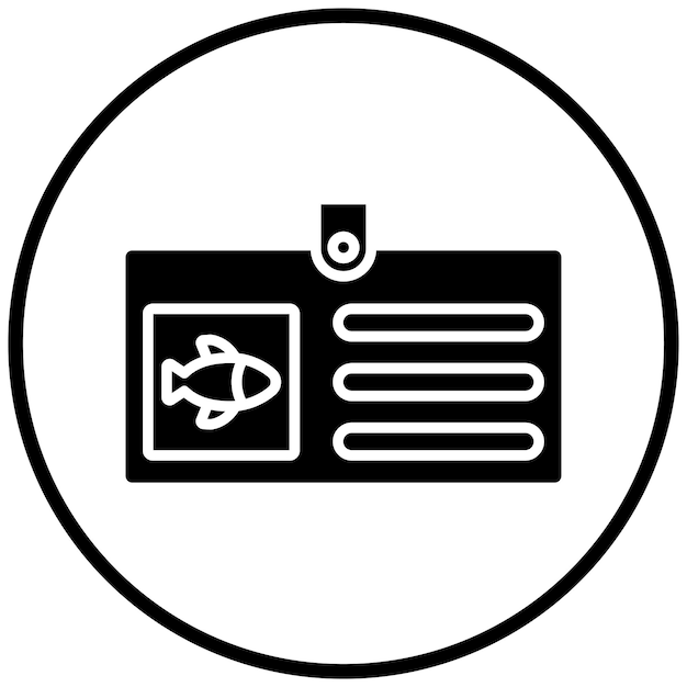 Vector fishing license icon style