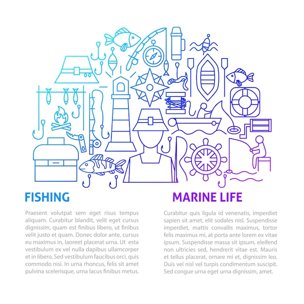 Vector fishing line template