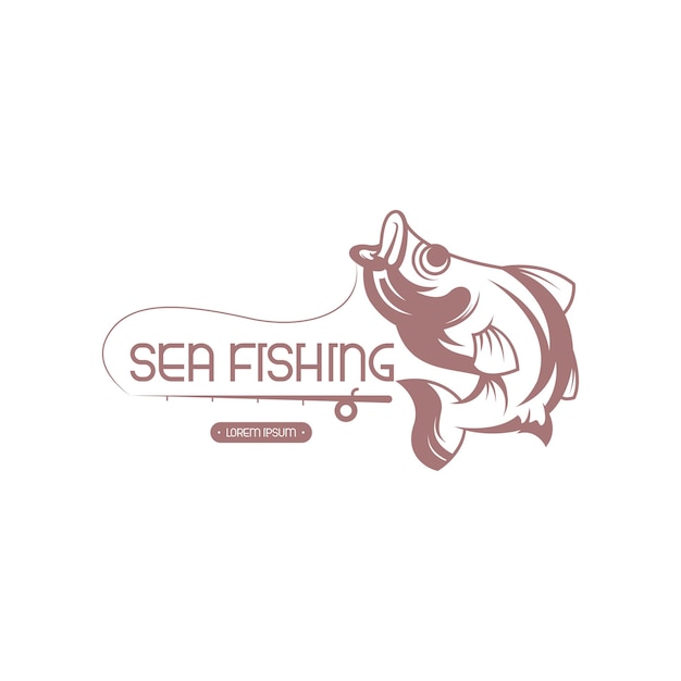 Logo di pesca design concept vector logo di pesce modello vettoriale