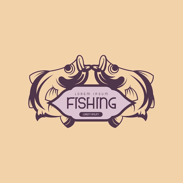 Logo di pesca design concept vector logo di pesce modello vettoriale