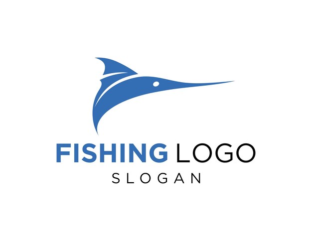 Дизайн логотипа рыболовства, созданный с использованием приложения corel draw 2018 с белым фоном