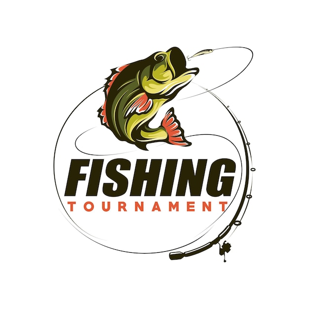 Fishing logo design template illustration