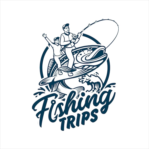 fishing logo design vector illustration