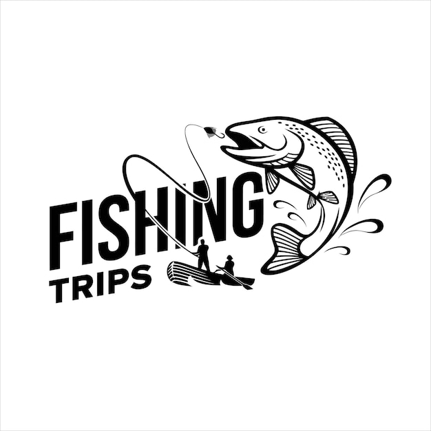 fishing logo design vector illustration