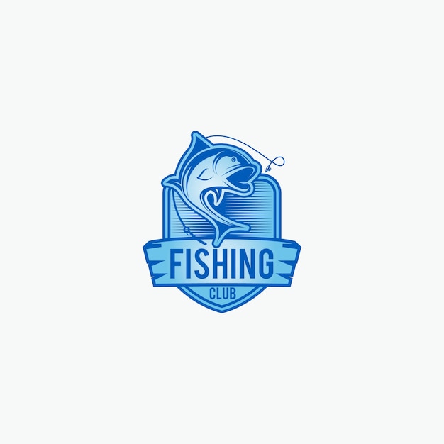 Vettore progettazione di logo di pesca