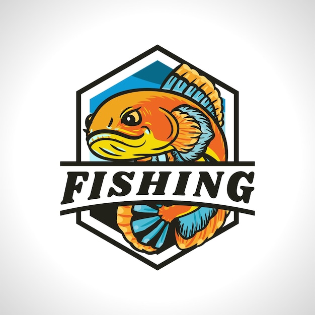 A fishing logo editable vector