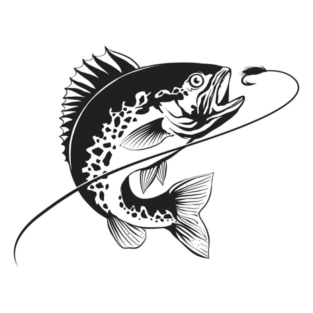 Vector fishing logo icon catch fish design free vector