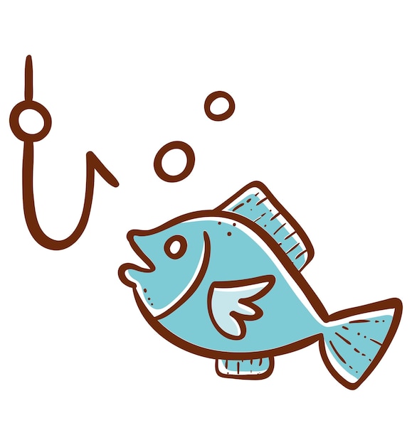 Fishing logo illustration vector cartoon icon