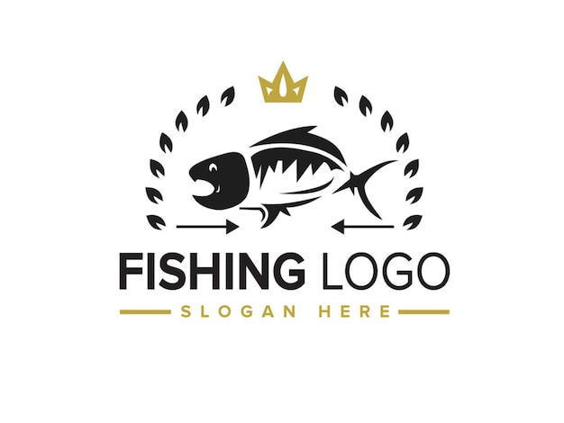 Premium Vector  Fishing logo set of vector badges stickers on catching fish