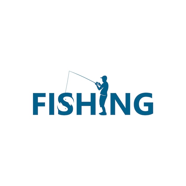 Рыбалка шаблон логотипа дизайн вектор