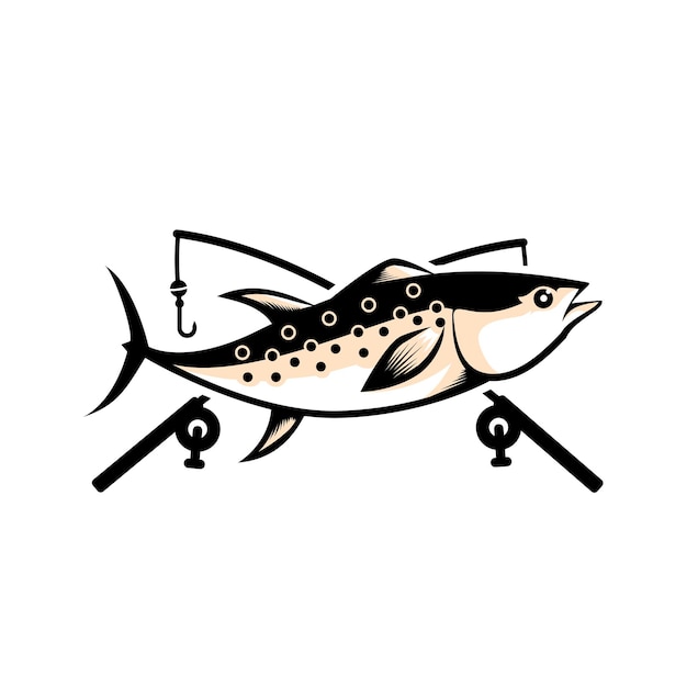 Progettazione del modello di logo di pesca