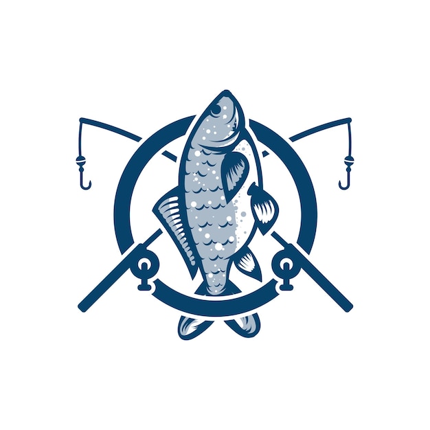 Progettazione del modello di logo di pesca