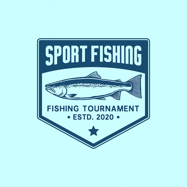 Modello di logo di pesca